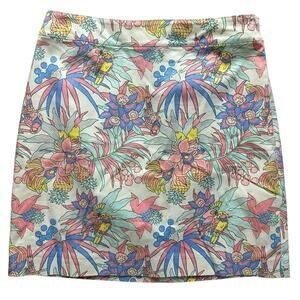 Talbots Floral Parrot Skirt Size 6